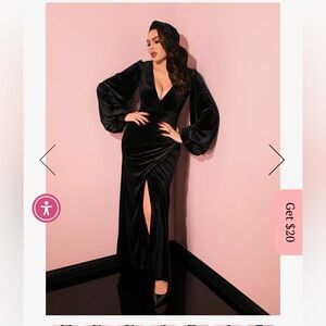 Film Noir Gown by Vixen by Micheline Pitt 2x NWT